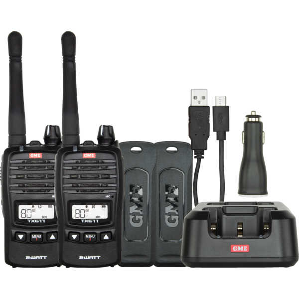 GME 2W UHF CB Handheld Radio Twin Pack