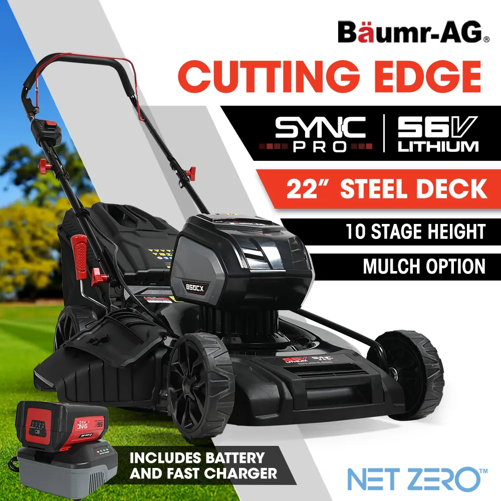 Best Cordless Lawn Mower | With 64L Catcher | BAUMR-AG