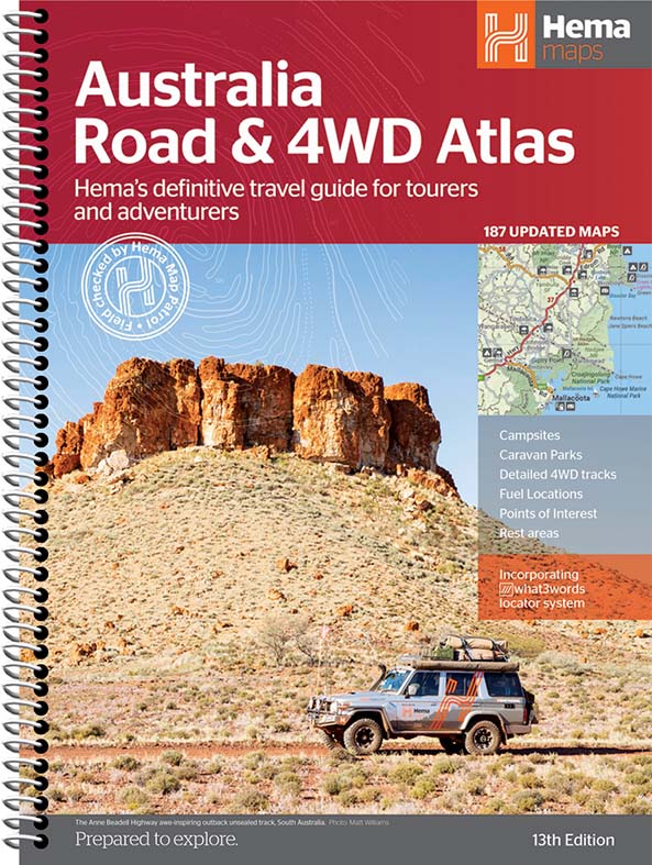 Hema Map Australia Road – 4WD Atlas 252 x 345mm