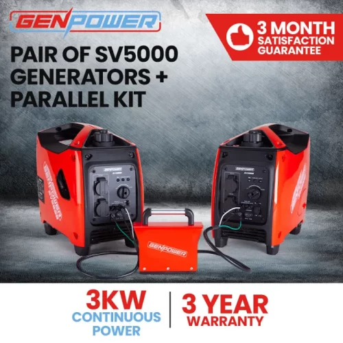 2 x GENPOWER 2200W Portable Power Generator with Bonus Parallel Kit 02